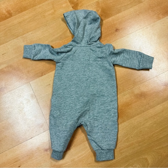 Nike Gray Zip Up Footless Hooded Tracksuit Unisex Baby Size 3M - Picture 5 of 7